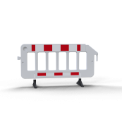 Crowd barrier | made of plastic | fence element white | film RA1/A | red / white
